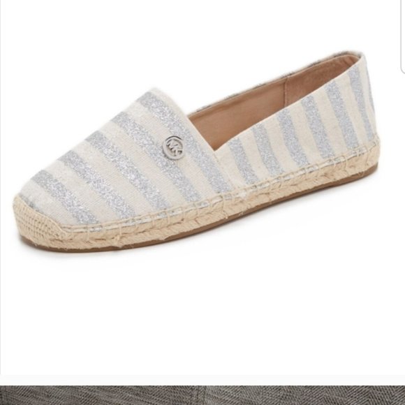 MICHAEL KORS ESPADRILLE FLATS BOHO CANVAS SLIP ON FLATS SLIDES 9 M - Picture 2 of 16